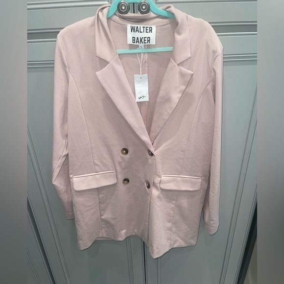 Walter Baker Double breasted blush pink oversized blazer jacket size large - Picture 7 of 8